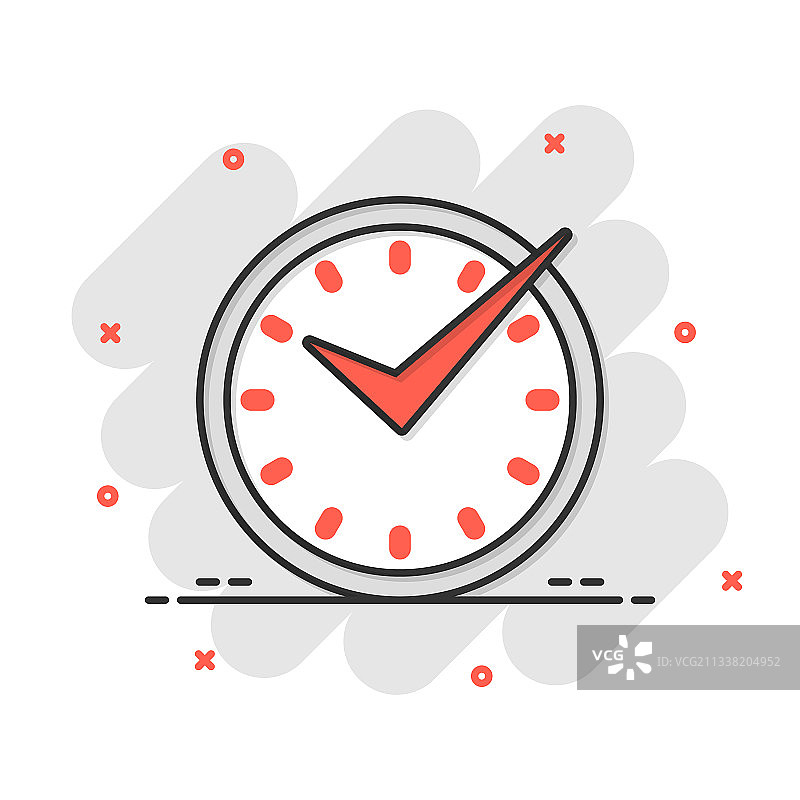 漫画风格的实时时钟图标图片素材