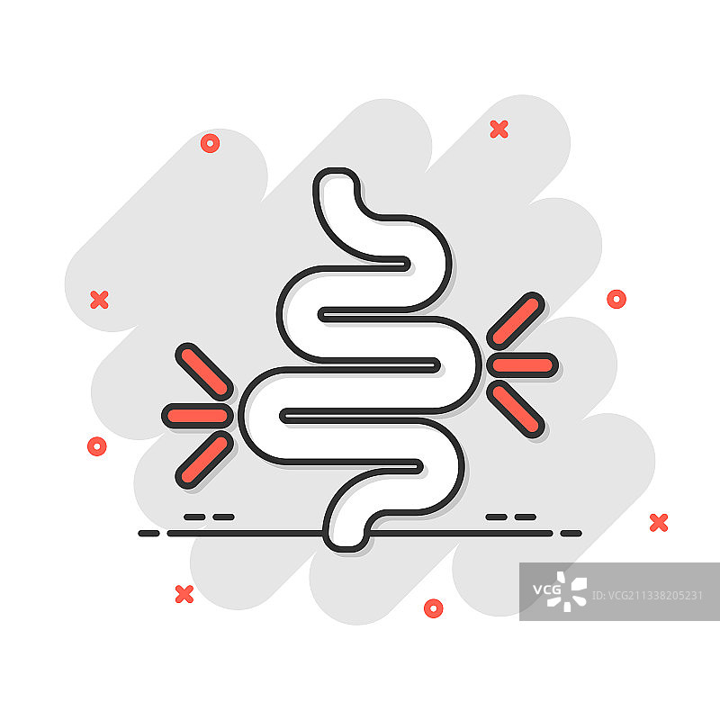 漫画风格的肠道便秘图标结肠炎图片素材