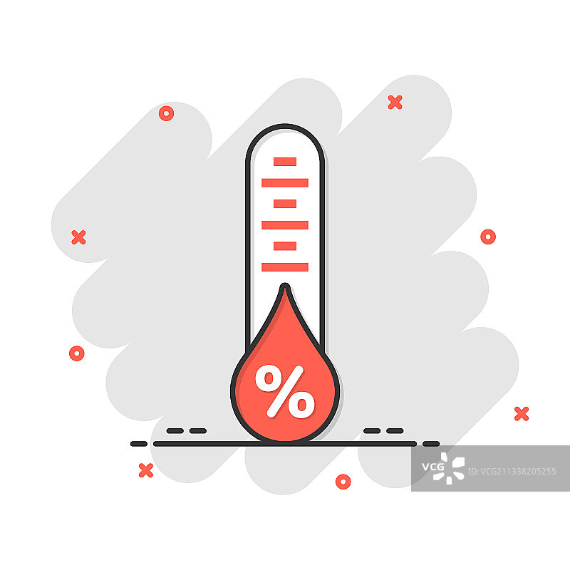 漫画风格的湿度气候图标图片素材