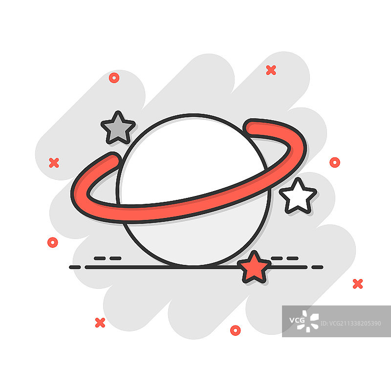 漫画风格的土星图标图片素材