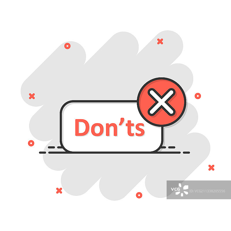 漫画风格的禁止标志图标图片素材