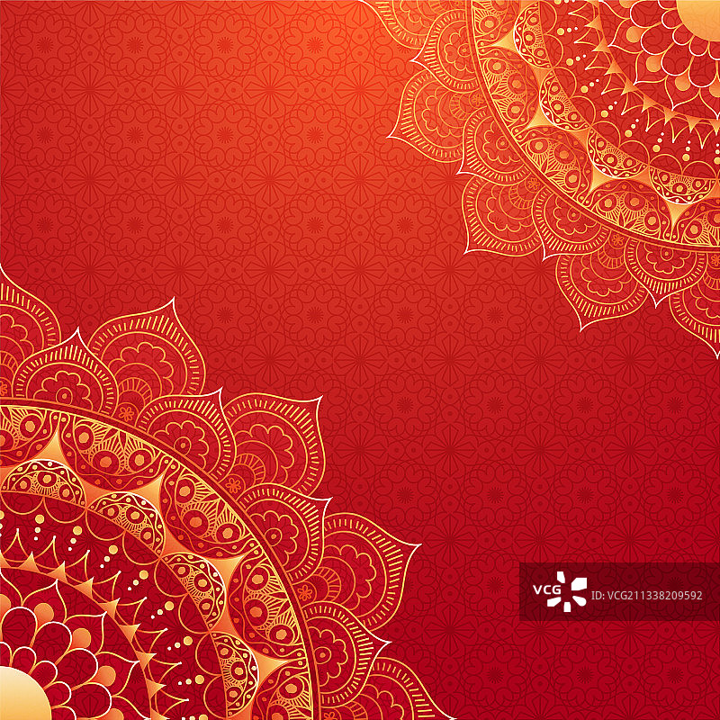 东方花卉曼陀罗图案设计图片素材