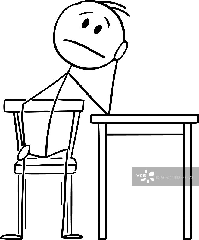 疲惫或沮丧的男人坐在家里的椅子上图片素材