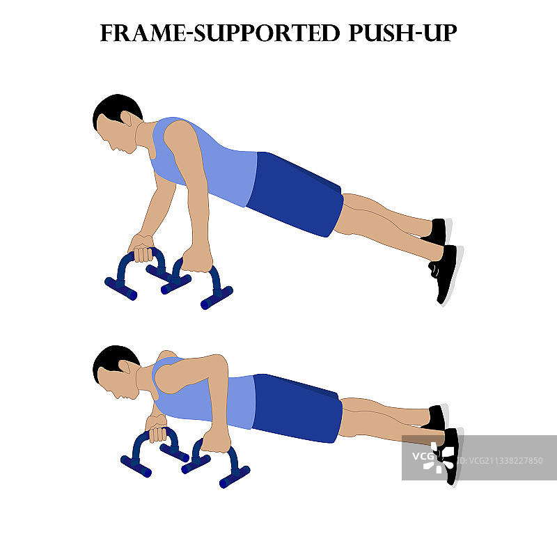 框架辅助俯卧撑锻炼图片素材
