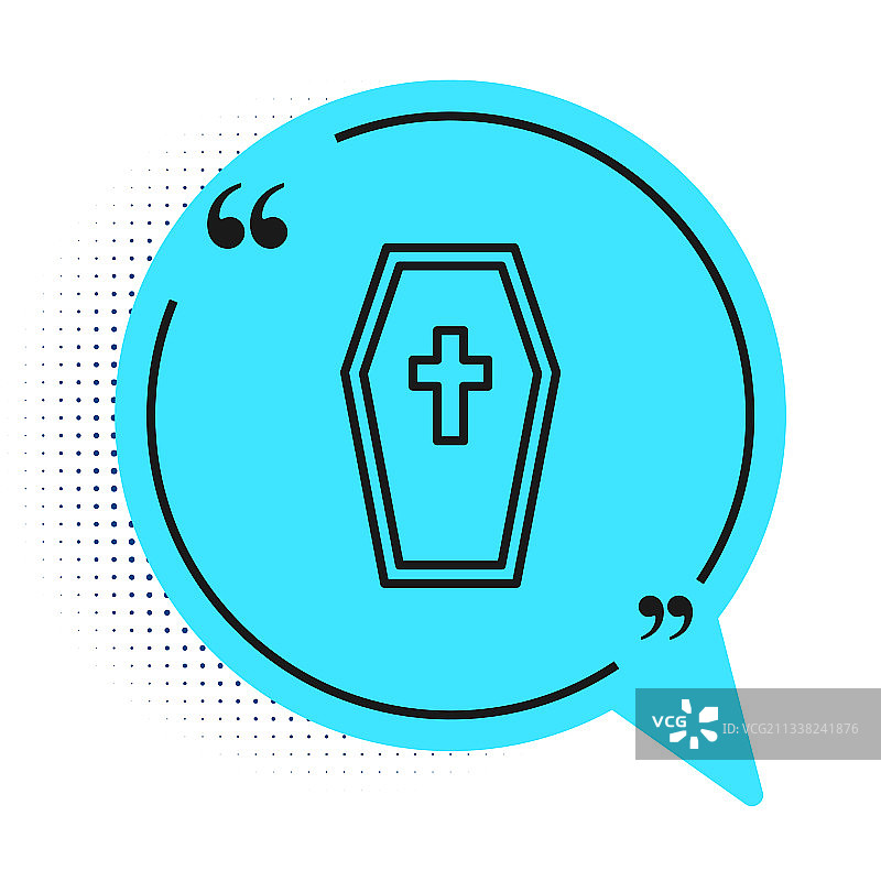 带有基督教十字架的黑色棺材图标图片素材