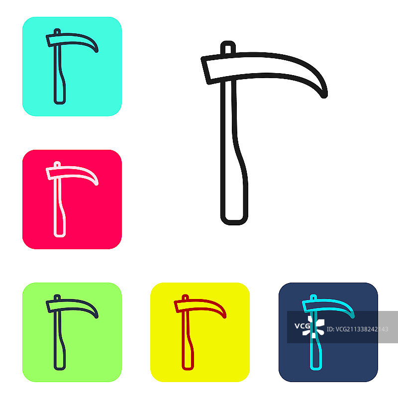 白色背景上的黑色线条镰刀图标图片素材