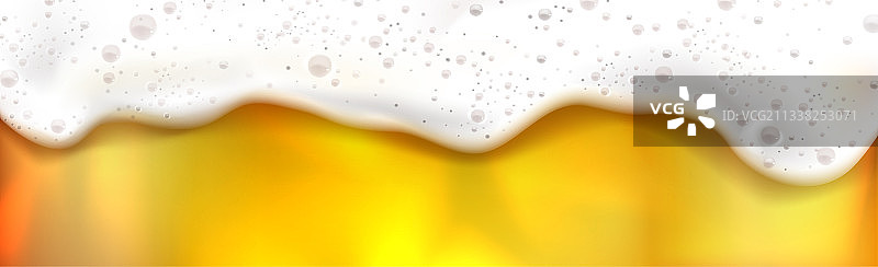 滴落泡沫饮料的逼真啤酒背景图片素材