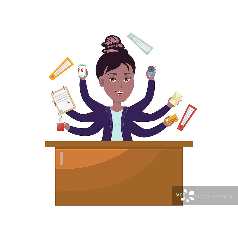 工作的非洲裔女行政人员图片素材