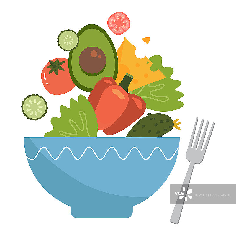 健康食品概念：蔬菜沙拉图片素材