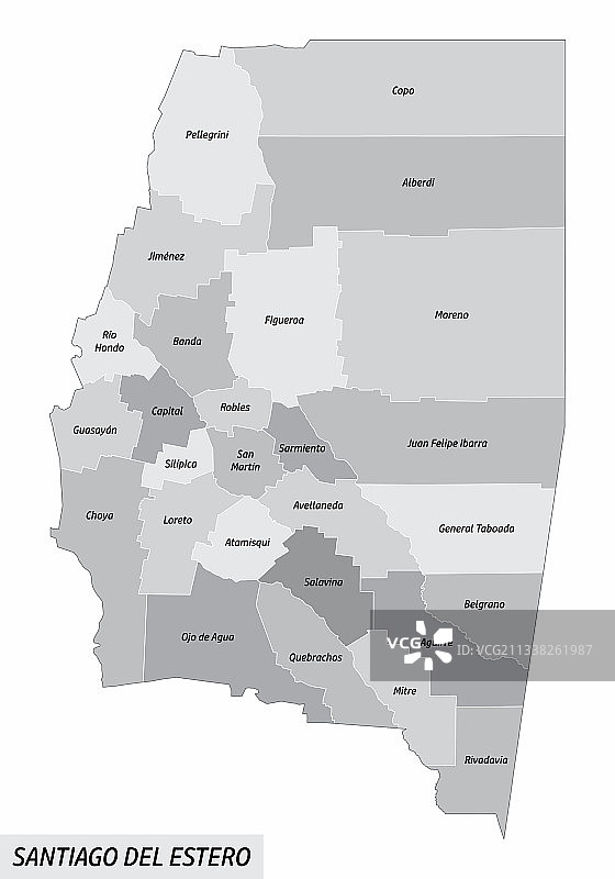 圣地亚哥德尔埃斯特罗省行政地图图片素材
