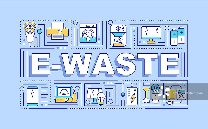 电子垃圾概念横幅图片素材