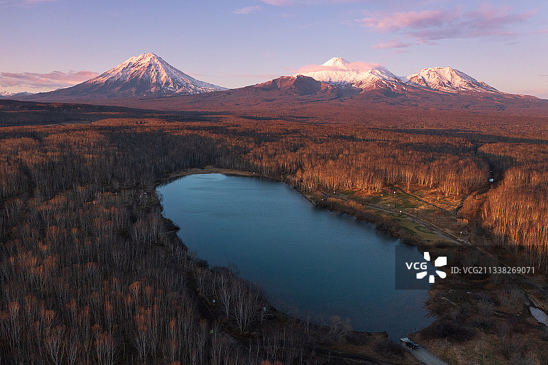 俄罗斯堪察加半岛的航拍图片。图片素材