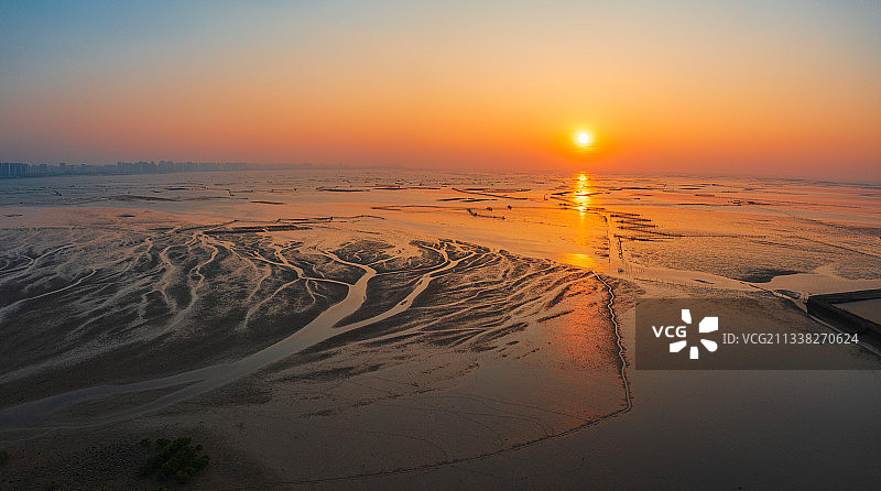 航拍广西北海南流江入海口图片素材