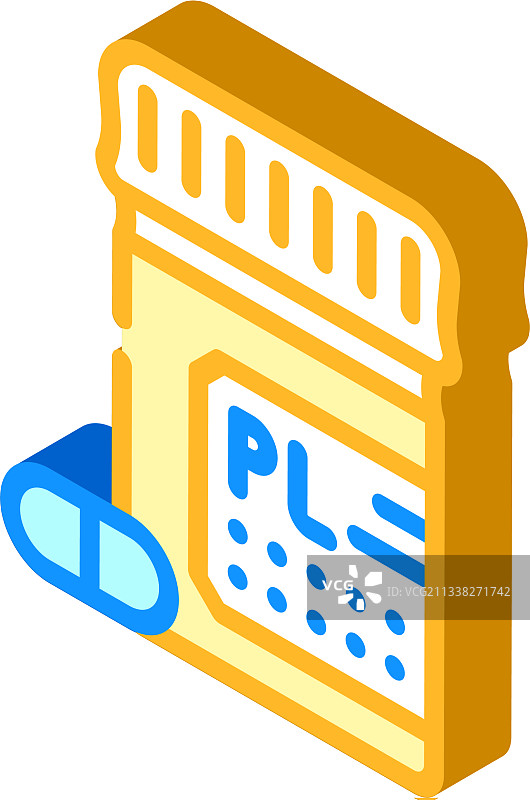 安慰剂药丸等距图标图片素材