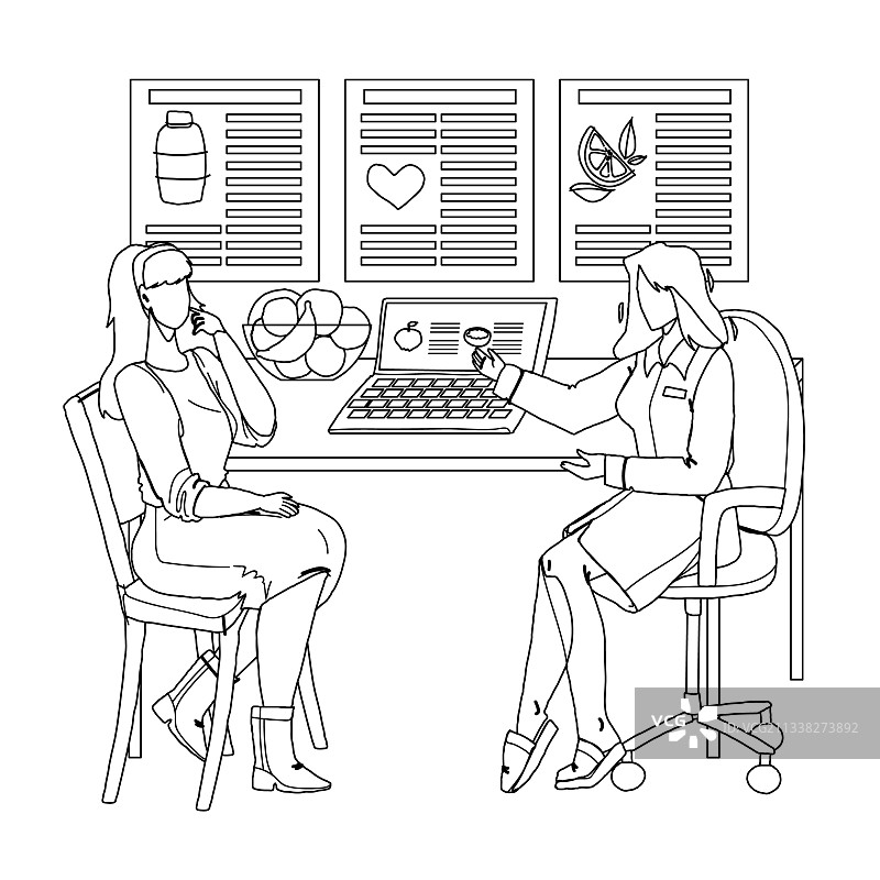 营养师为患者提供咨询扁平图图片素材