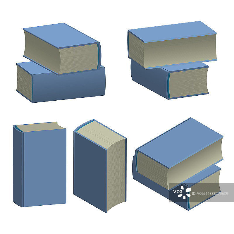 不同角度的3D书籍模型图片素材