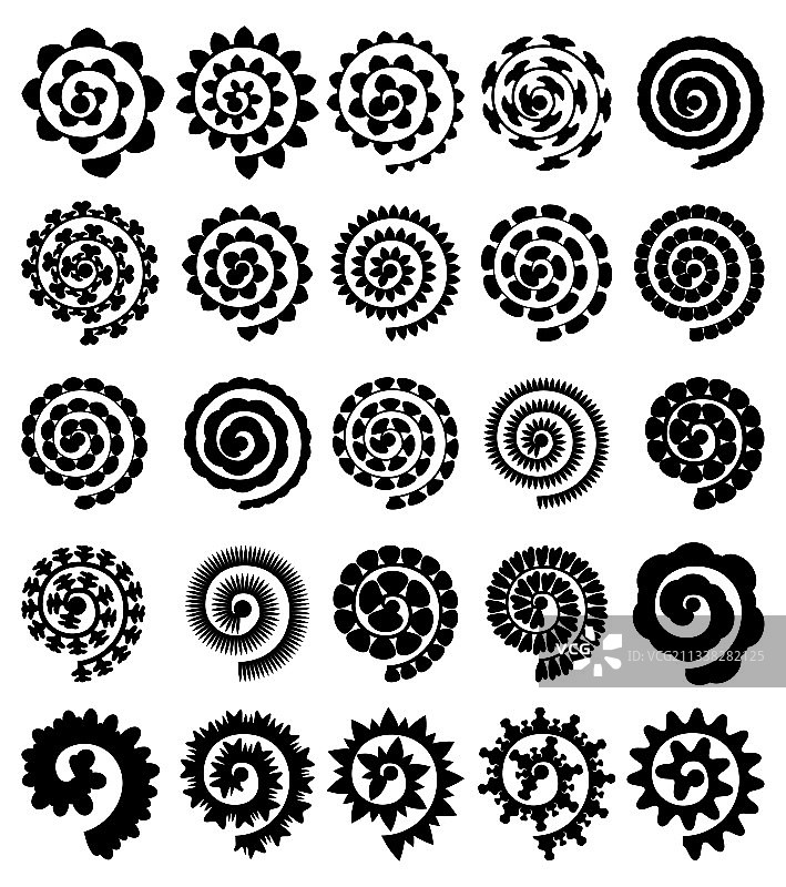 卷纸花剪纸模板图片素材