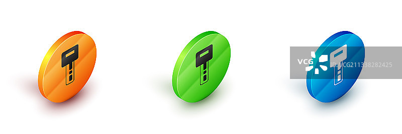 2.5D带遥控器的车钥匙图标图片素材