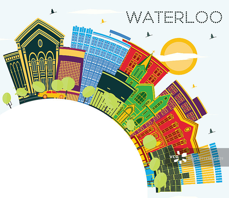 爱荷华滑铁卢城市天际线图片素材