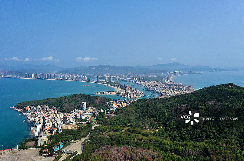 广东省惠州市惠东县港口镇大星山海龟湾航拍图片素材