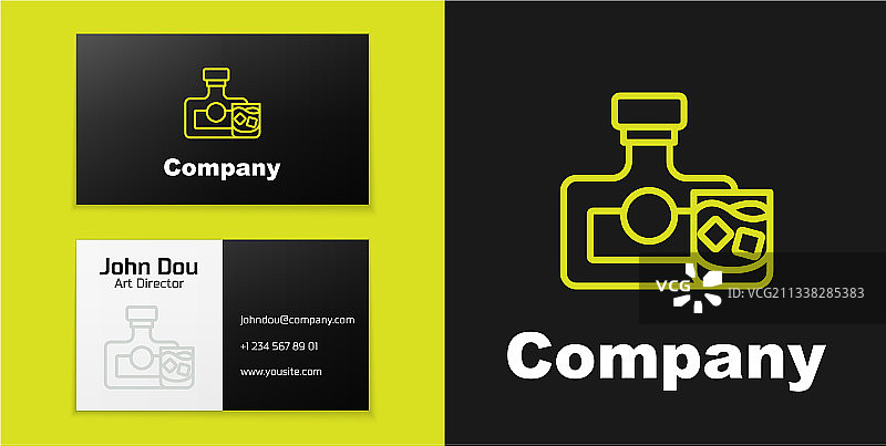 威士忌酒瓶和玻璃杯图标标志图片素材