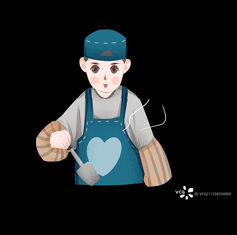 男性厨师烹饪插画元素图片素材