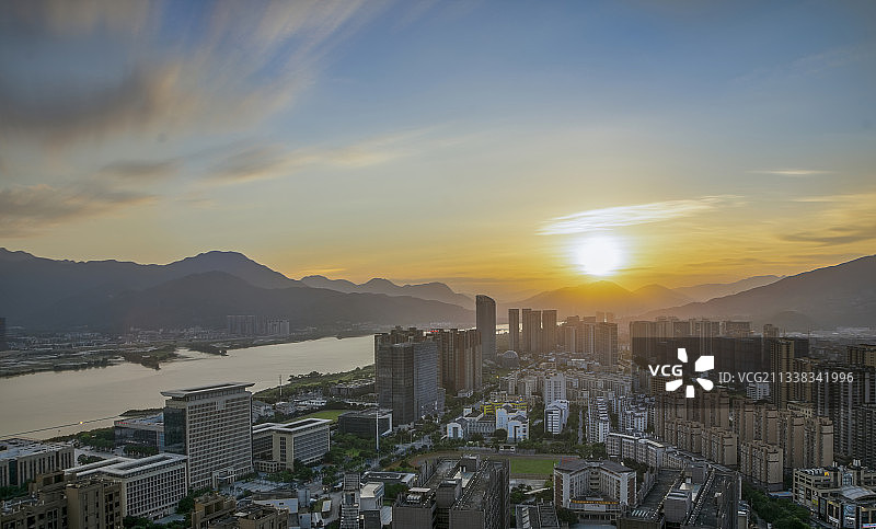 福建省福州市闽侯县甘蔗镇壮烈夕阳图片素材