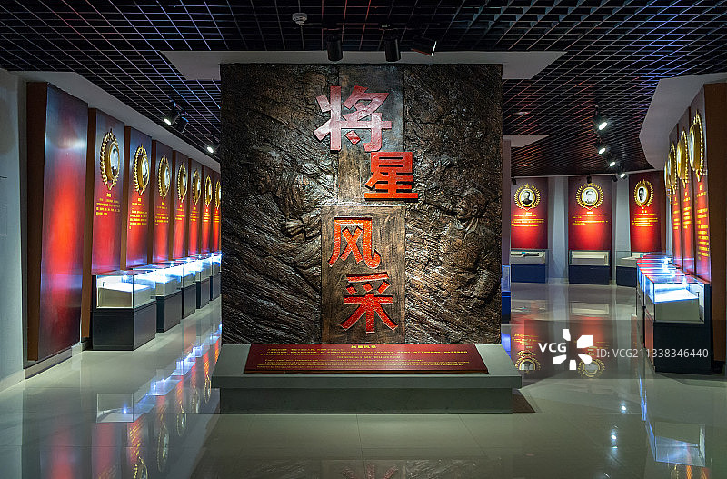 安徽滁州市定远县藕塘烈士陵园革命纪念馆内部陈设图片素材