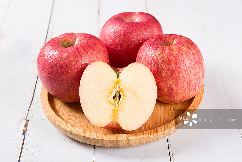 新鲜苹果红富士图片素材