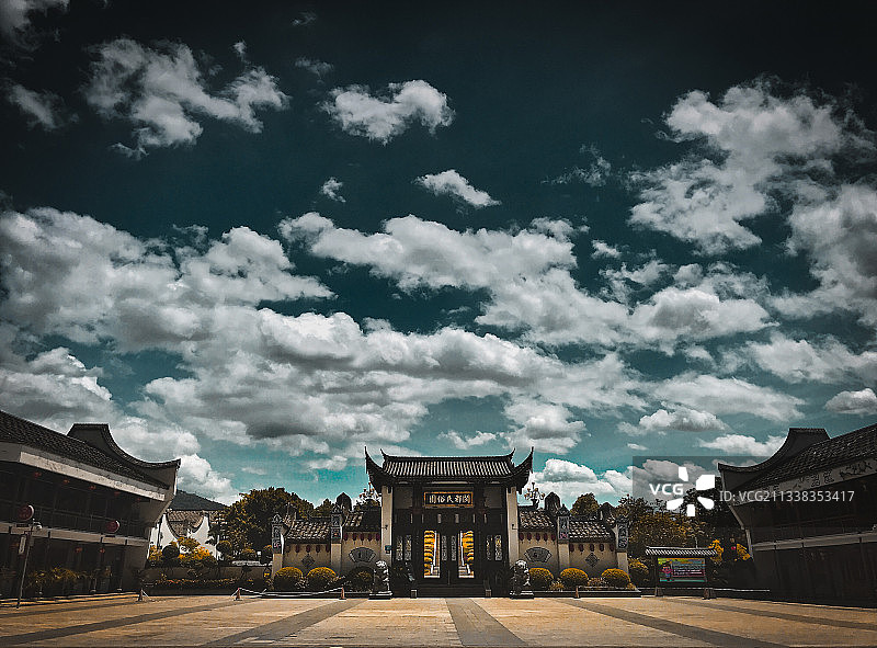 福建省福州市闽侯县闽都民俗园南大门图片素材