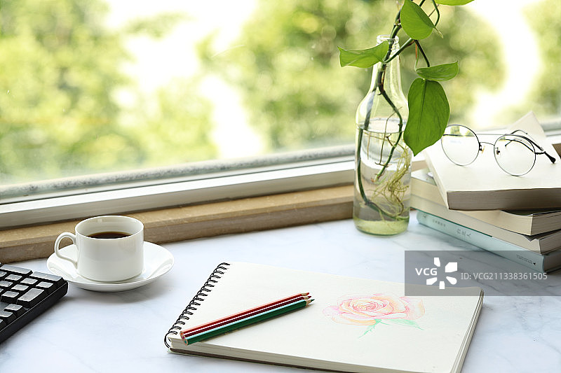 窗边静物图片素材