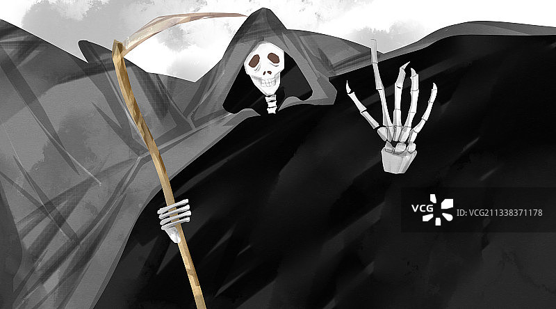 死神插画元素图片素材