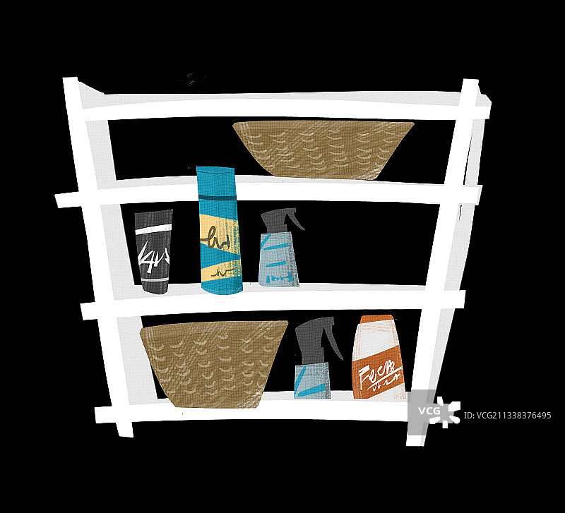 浴室置物架插画元素图片素材