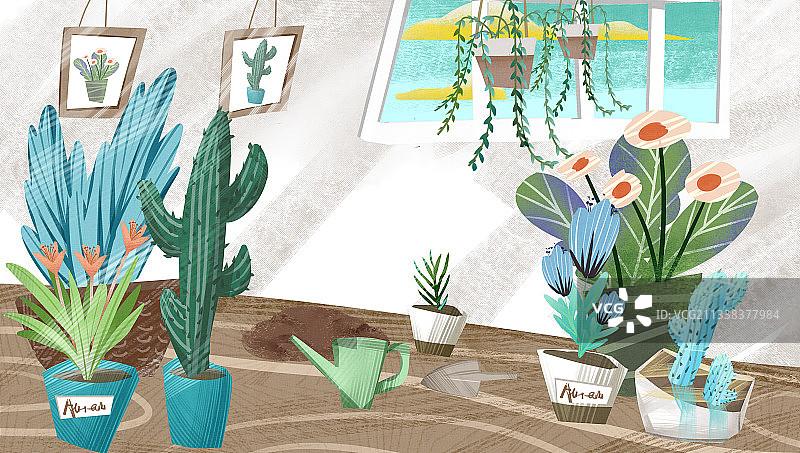 花房插画背景图片素材