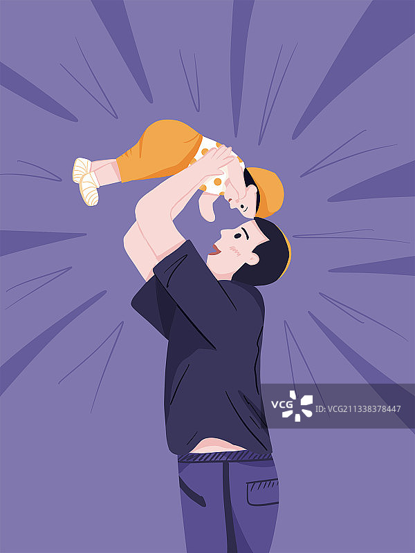 爸爸把孩子举过头顶图片素材