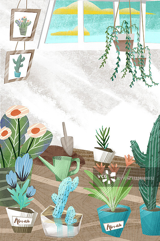 花房插画背景图片素材