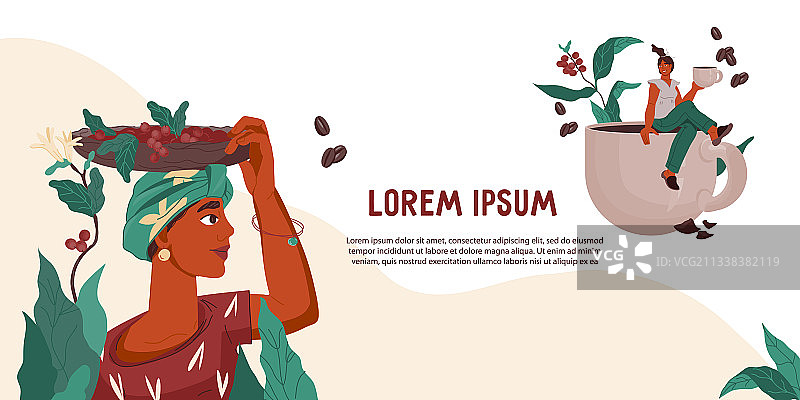 咖啡生产宣传单或banner模板图片素材