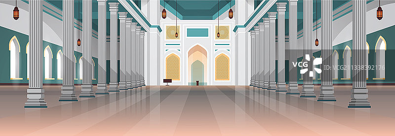纳巴维清真寺建筑内景图片素材