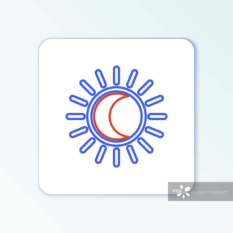 白色背景上的日食线条图标图片素材