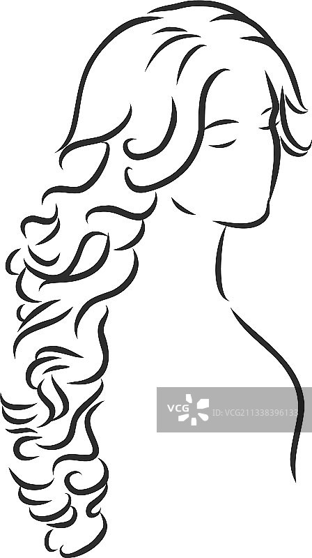女性发型手绘草图图片素材