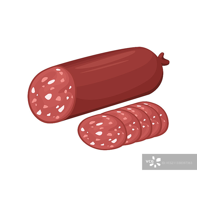 萨拉米香肠和肉片图标图片素材