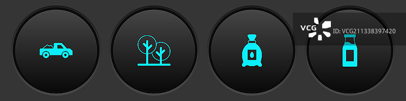 皮卡和树木种子包素材图片素材