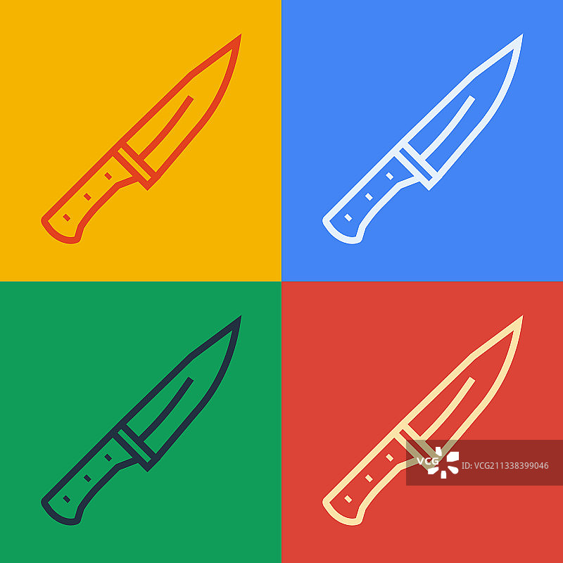 波普艺术风格的切肉刀图标图片素材