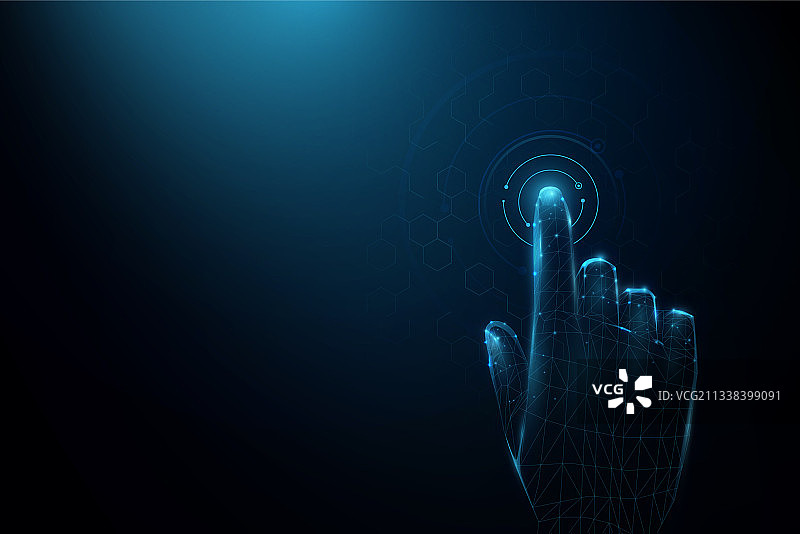 手触摸未来科技连接图片素材