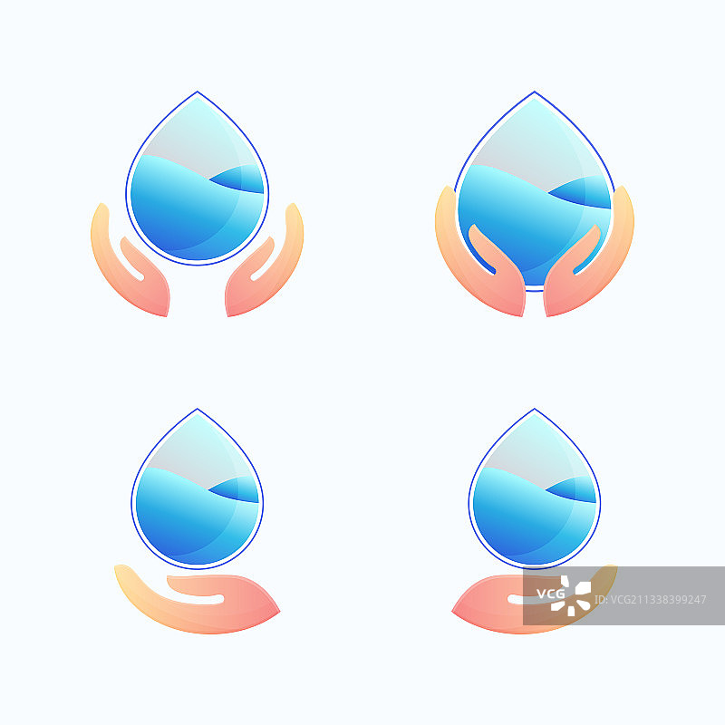 手持水滴套装图片素材