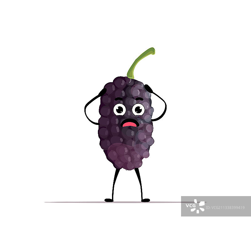 可爱新鲜多汁桑葚卡通图片素材