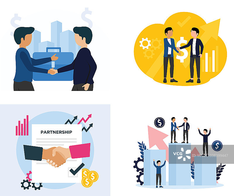 扁平风格商务合作图片素材