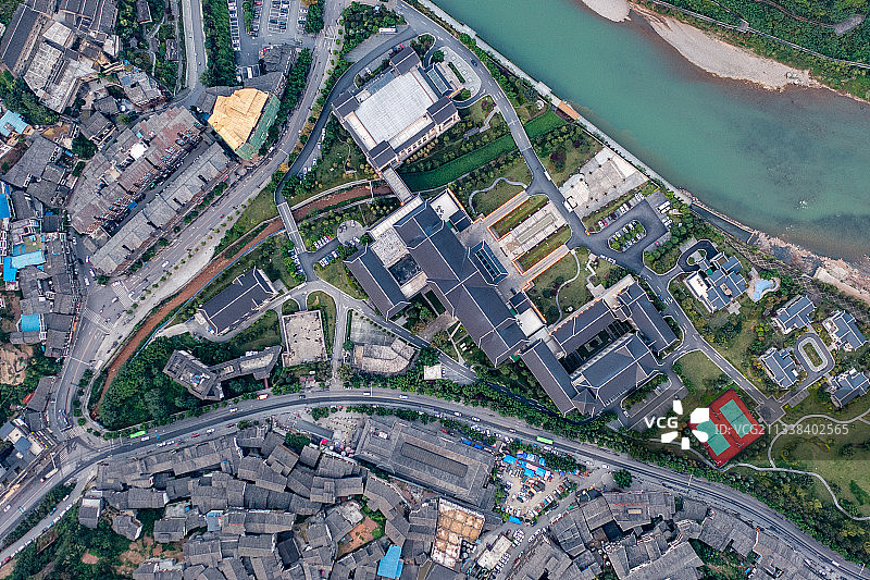 航拍遵义仁怀市茅台古镇图片素材