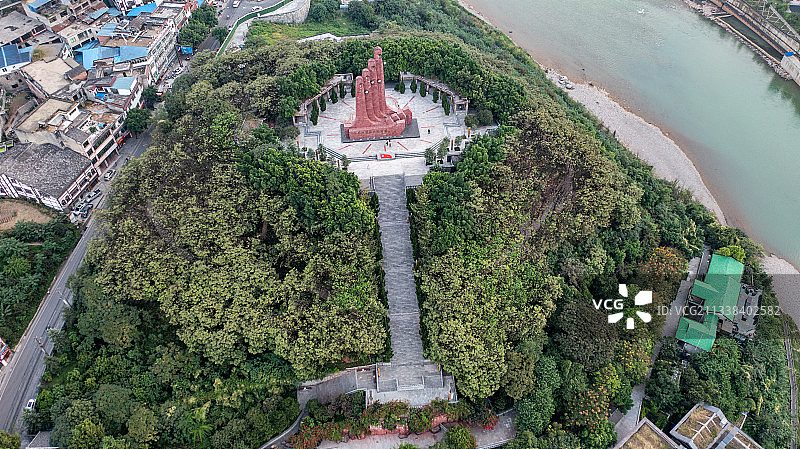 航拍遵义仁怀市茅台古镇图片素材