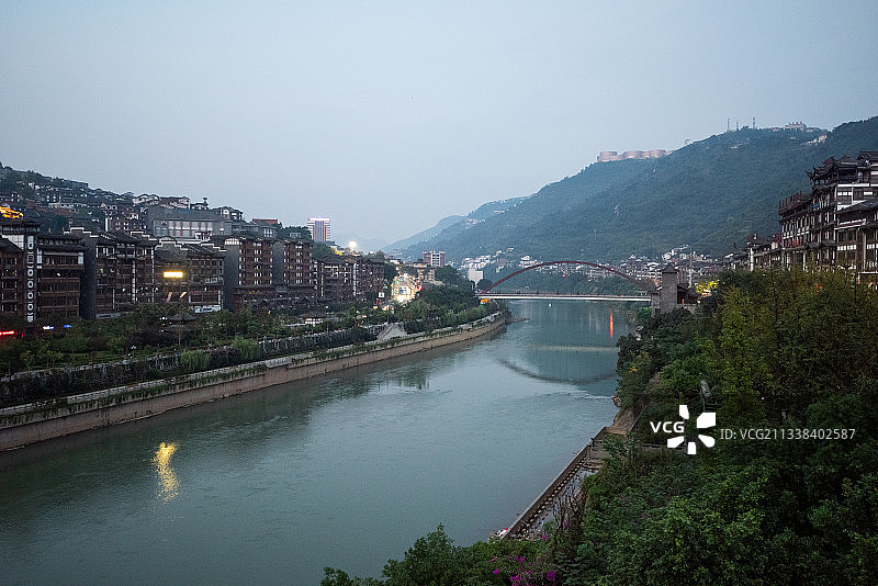 航拍遵义仁怀市茅台古镇图片素材